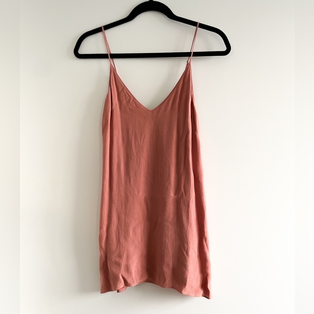 Wilfred V-neck Mini Dress (Rose pink)